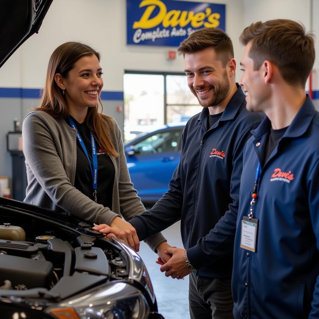 Customer Service Interaction at Dave's Complete Auto Service