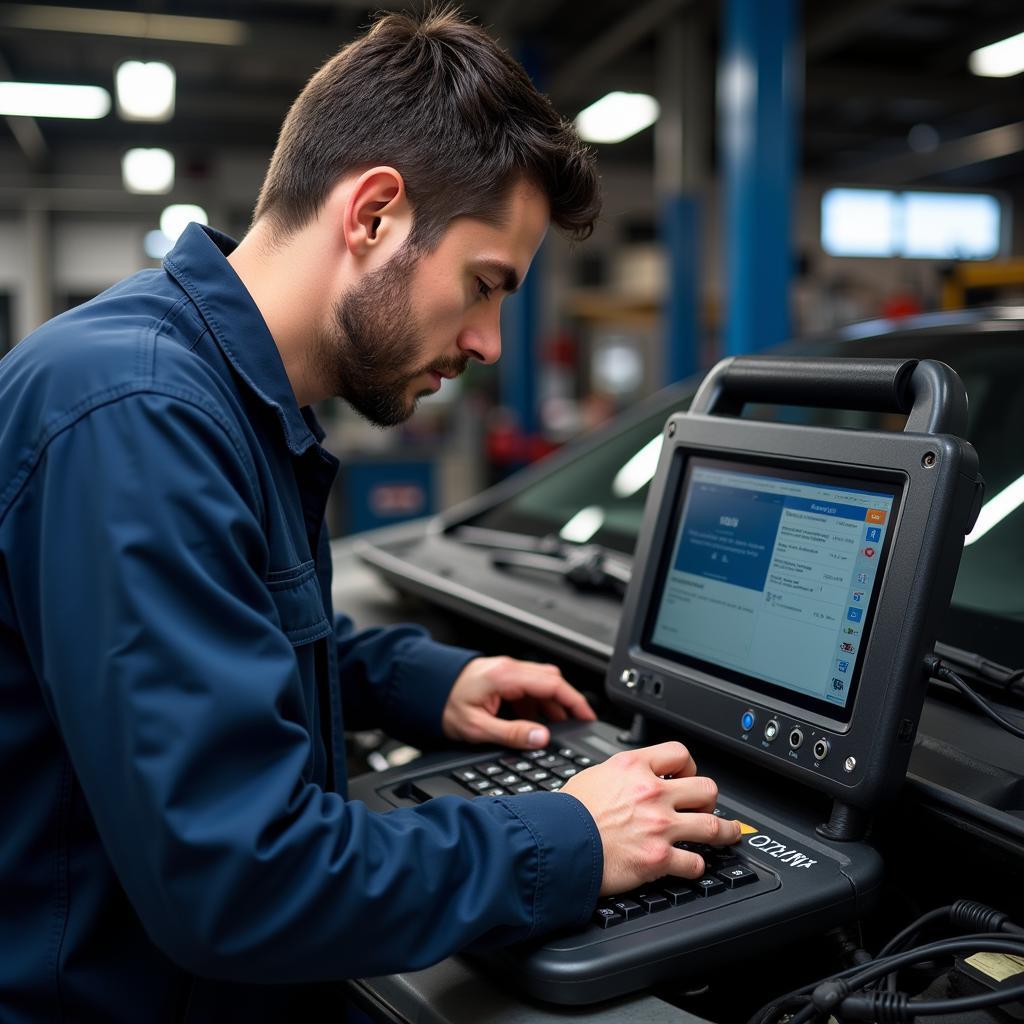 Denver Mechanic Performing Diagnostics on a Car