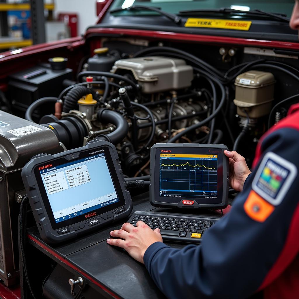 Diesel Engine Diagnostic Tools in Use