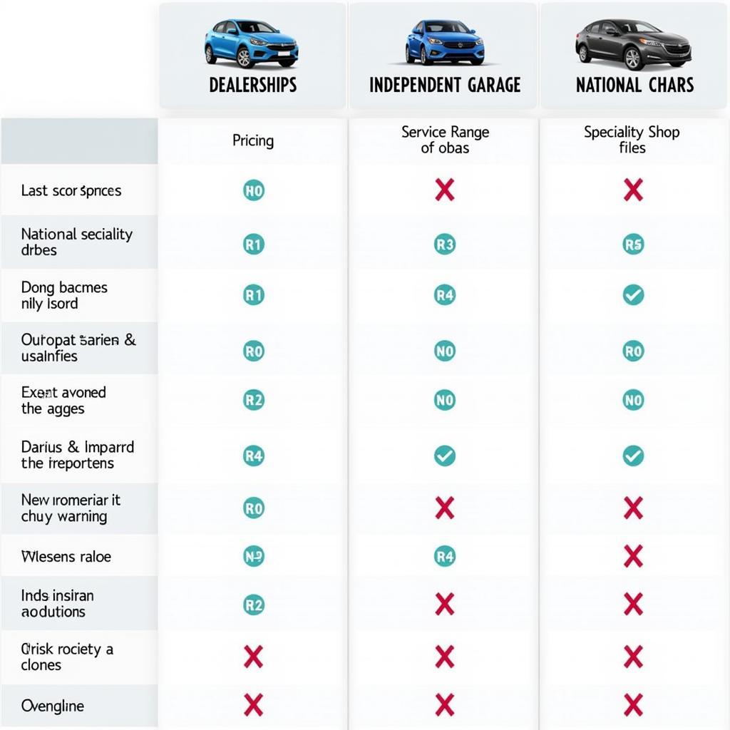 Comparing Different Auto Service Types