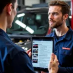 Digital vehicle inspection report on tablet