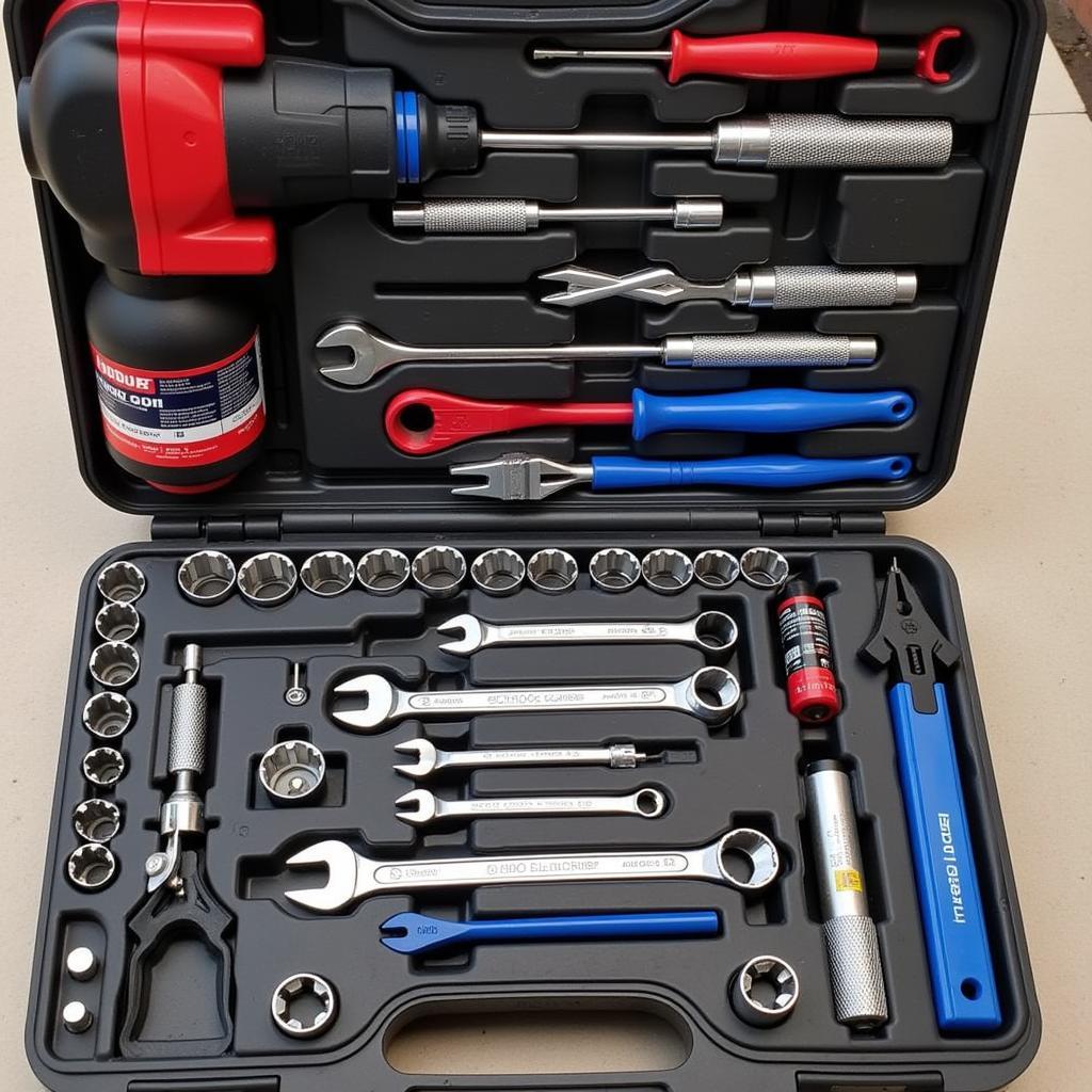 Assortment of tools for DIY car maintenance