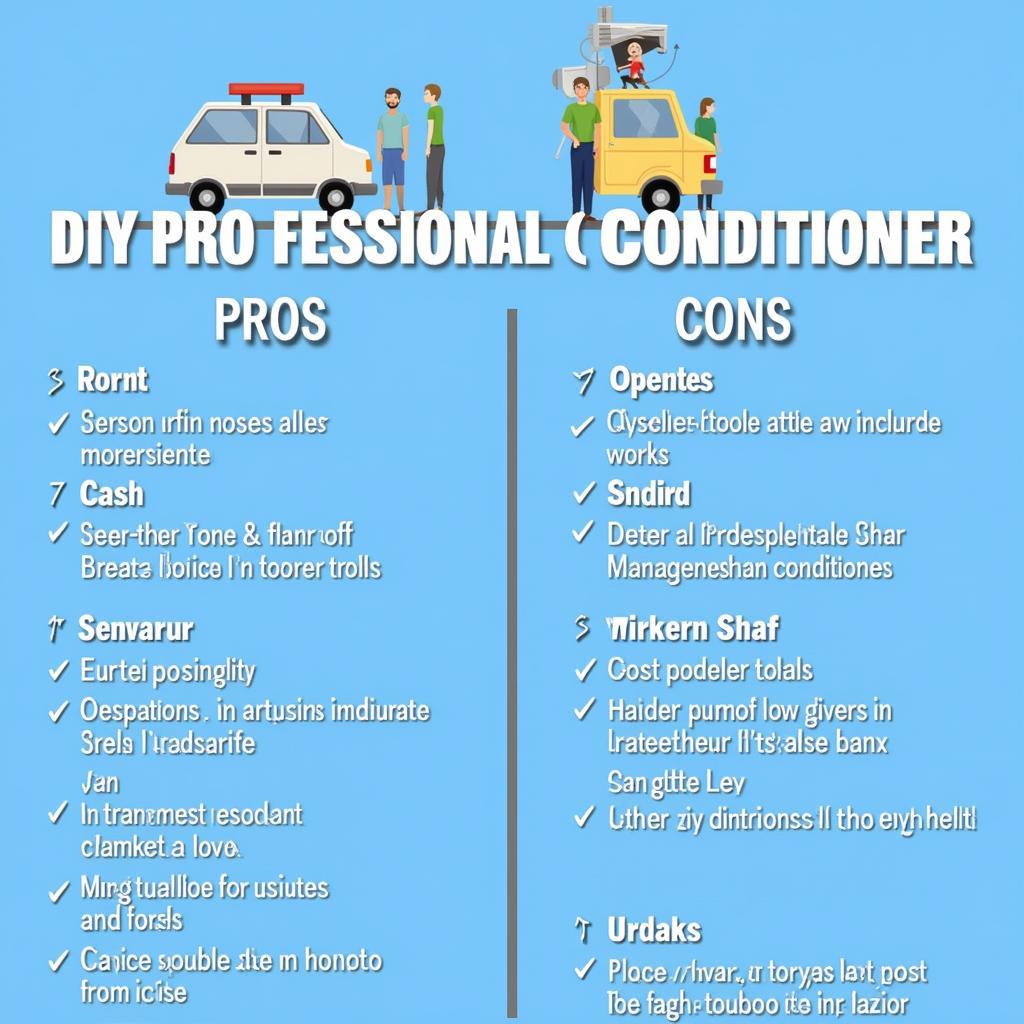 DIY vs. Professional Air Conditioner Service Comparison Chart