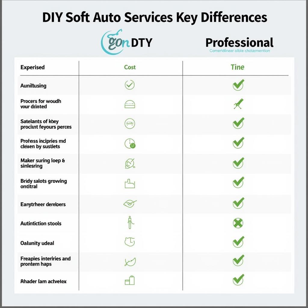 DIY vs. Professional Auto Soft Service Comparison Chart