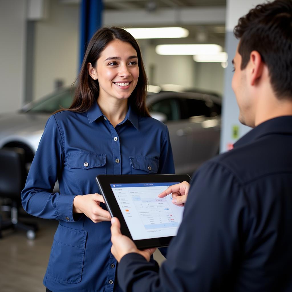 Dodge Service Advisor Consulting with Customer