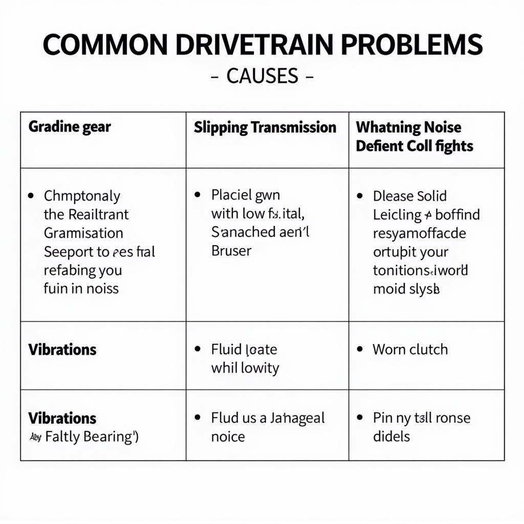 Common Drivetrain Problems and Their Symptoms