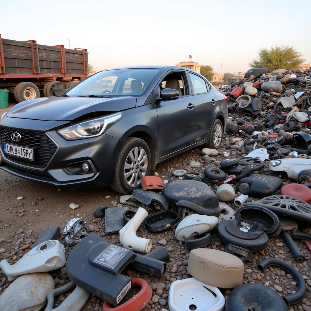 Environmentally responsible car disposal service in Jordan promoting recycling and sustainability.