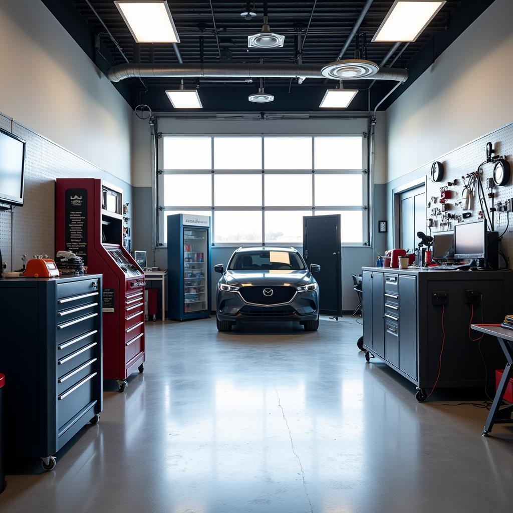 Modern and clean auto service shop interior in Edmonton