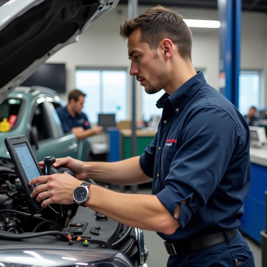 Edmonton Auto Service Technician at Work