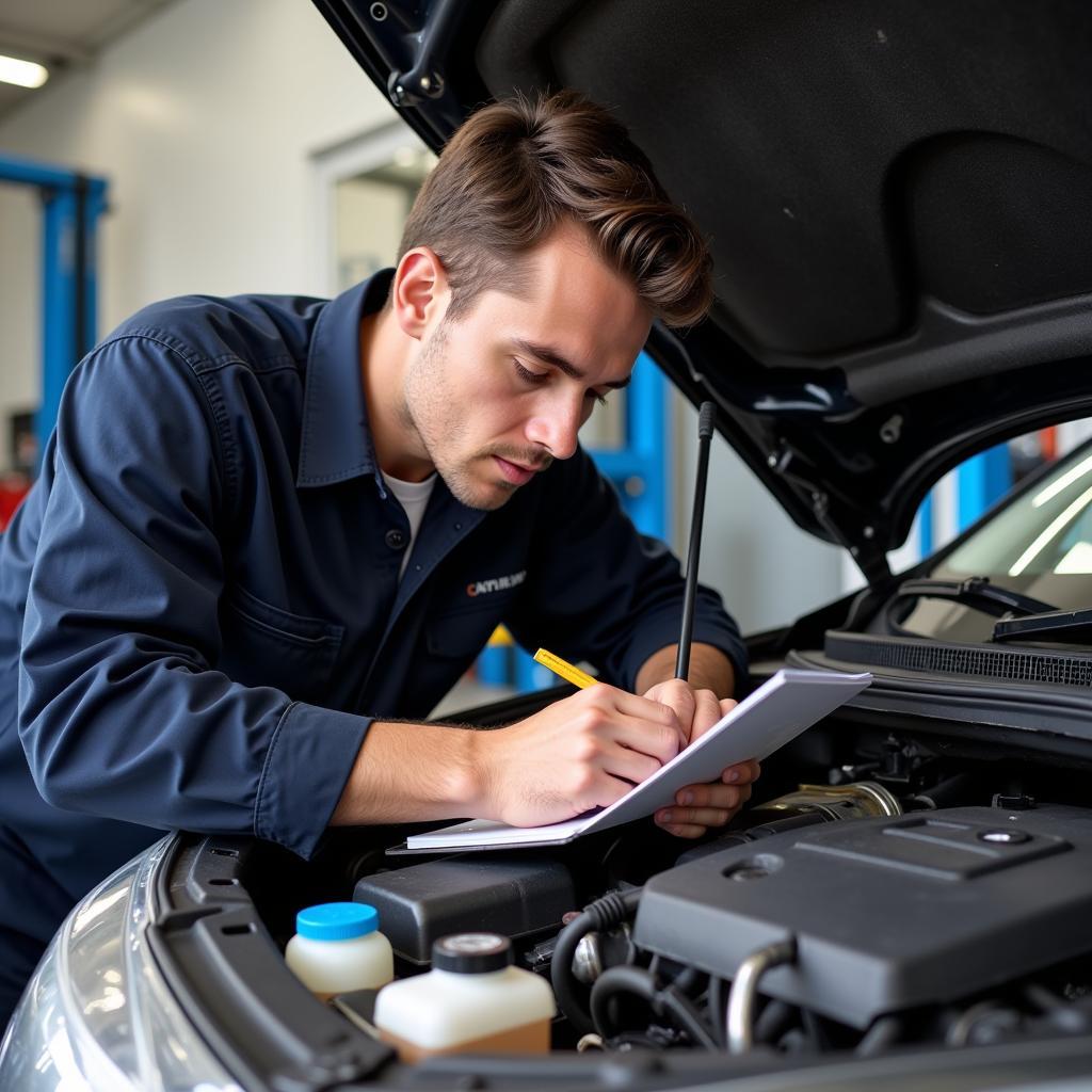 Elie's Auto Service Technician Performing Engine Diagnostics