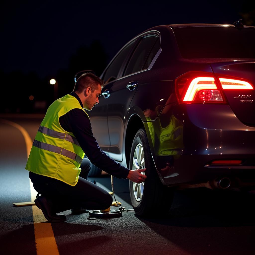 Emergency Roadside Assistance for a Flat Tire