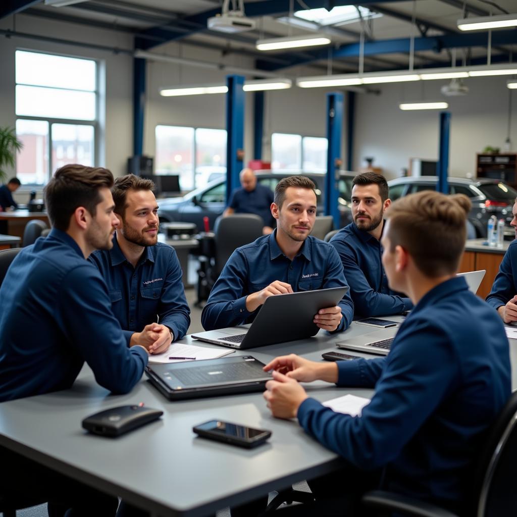 Empowered Employees Delivering Excellent Customer Service in an Auto Shop