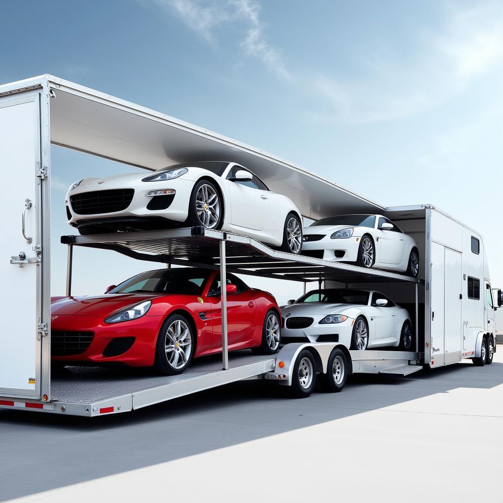 Enclosed Car Transport Trailer Securely Transporting Vehicles