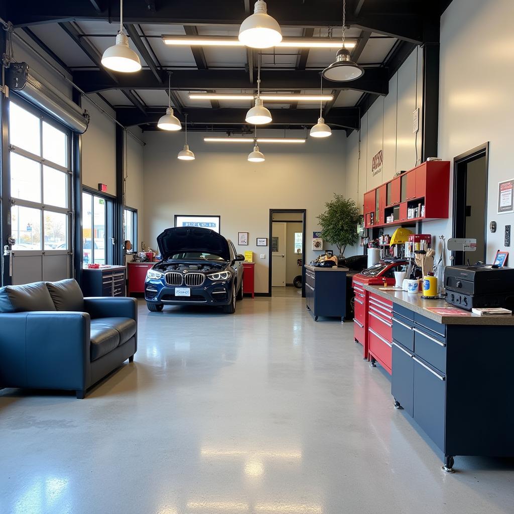 Clean and organized auto service shop interior in Everett