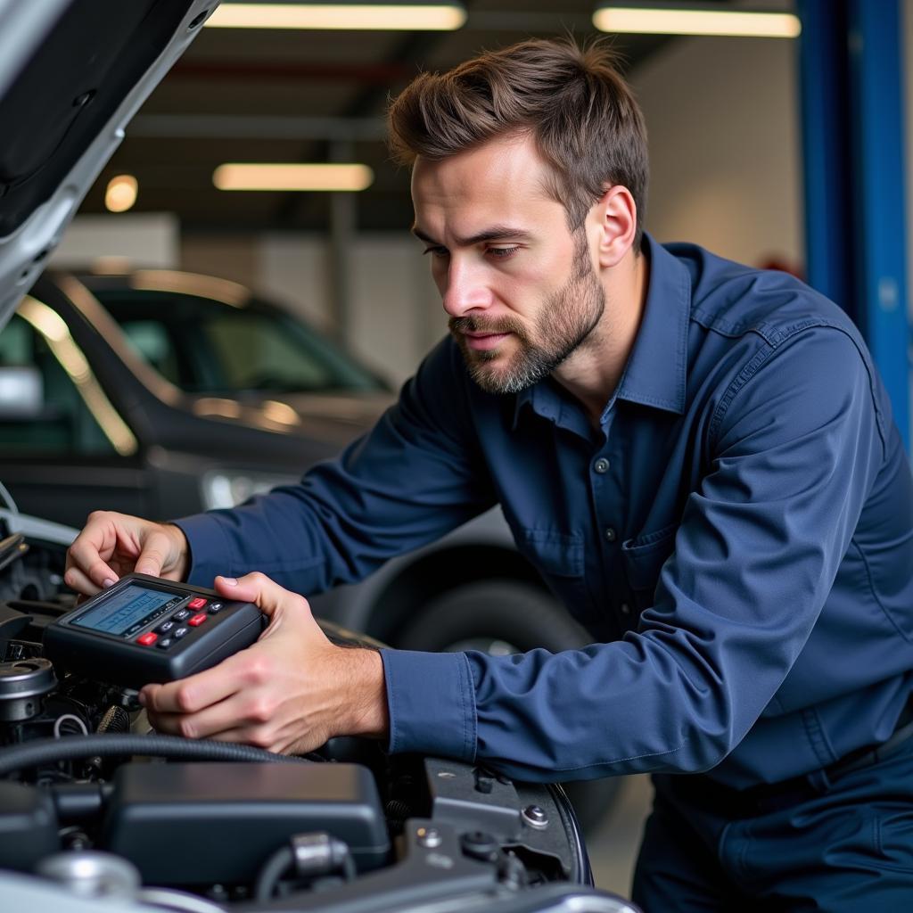 Experienced Auto Mechanic Performing Diagnostics in Ridgefield