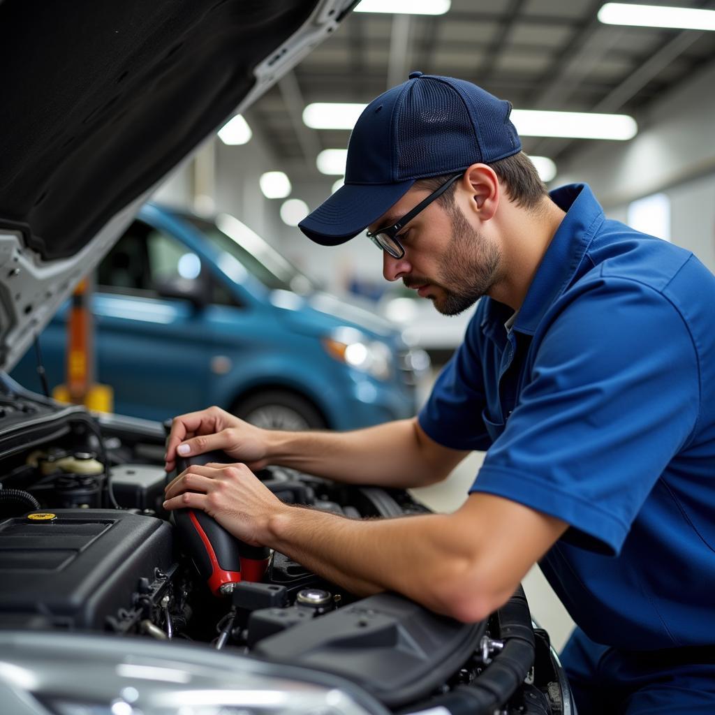 Experienced Auto Technician at Work