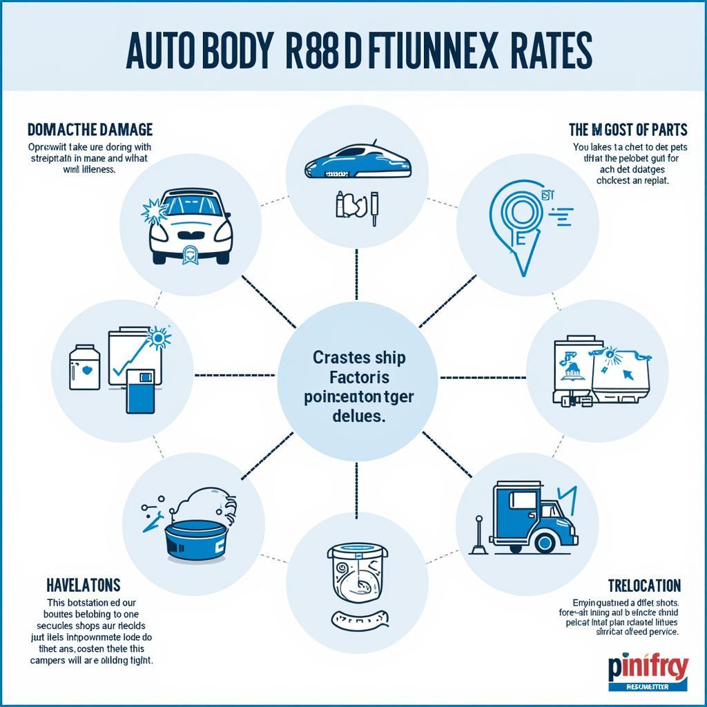 Infographic illustrating factors affecting auto body service rates