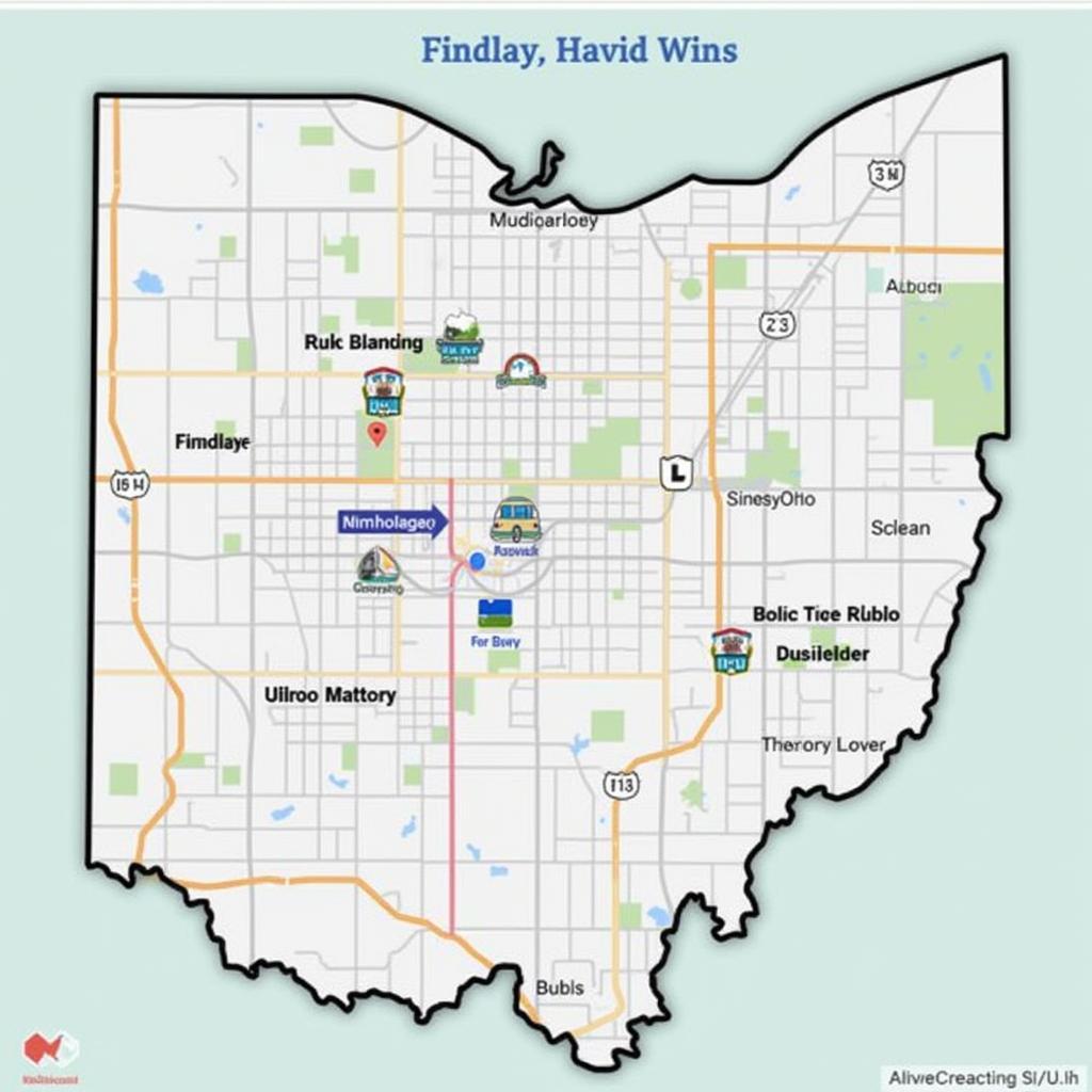 Findlay Ohio Auto Service Map Locations