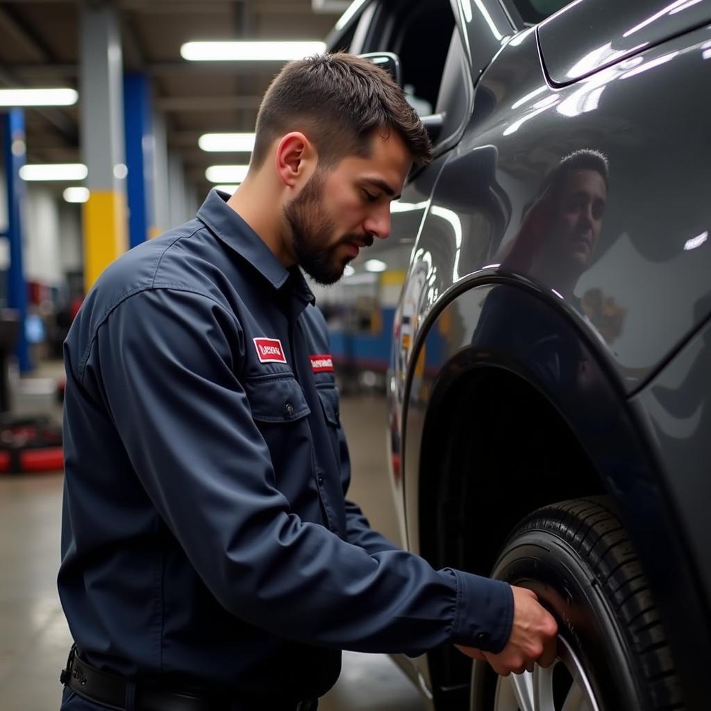 Firestone Technician Performing Oil Change