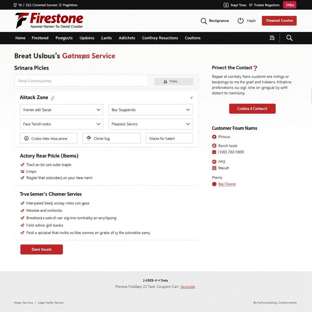 Firestone Website Customer Service Page