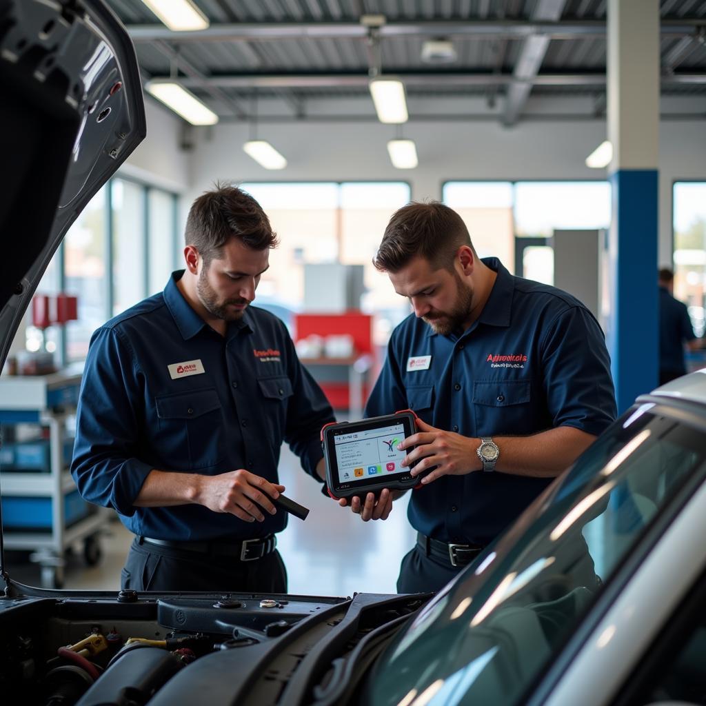 Certified Technicians Working in a Fishertown Auto Repair Shop