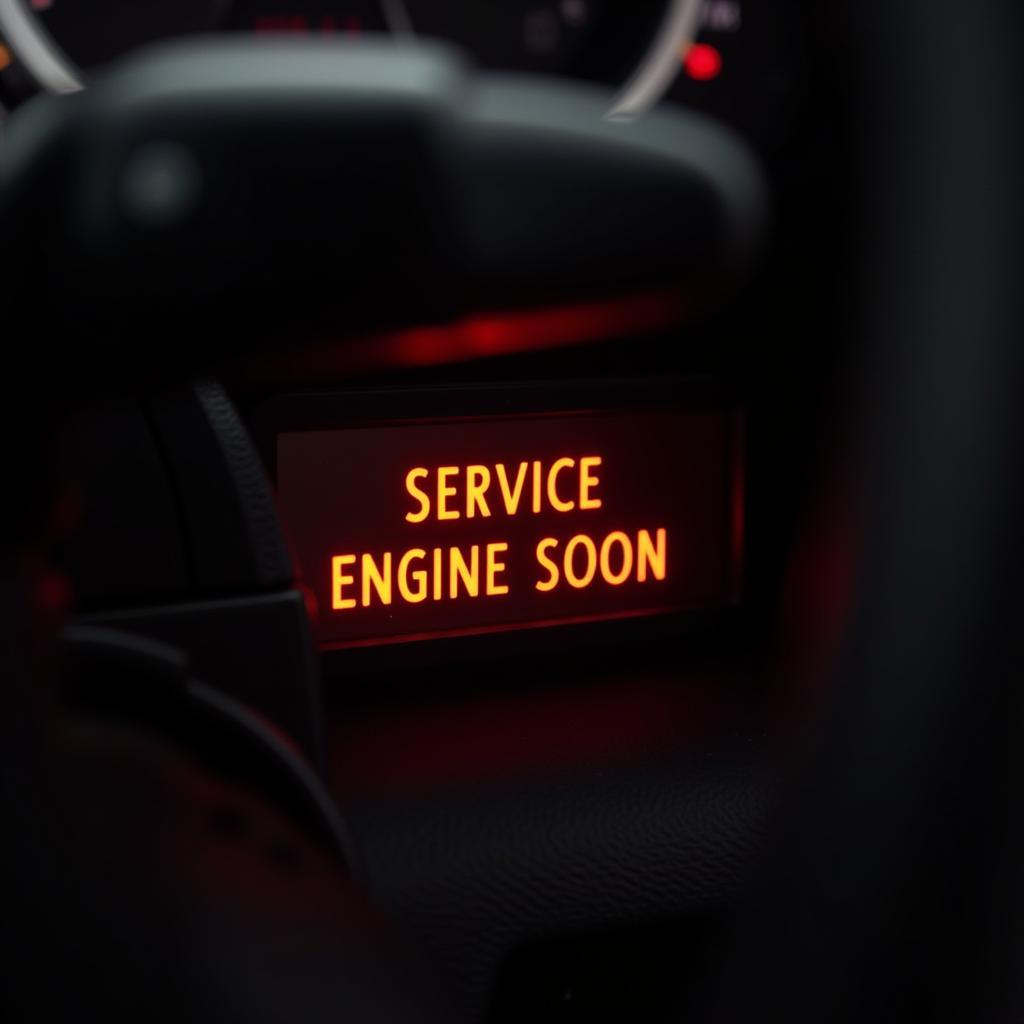 Flashing Service Engine Soon Light on Car Dashboard