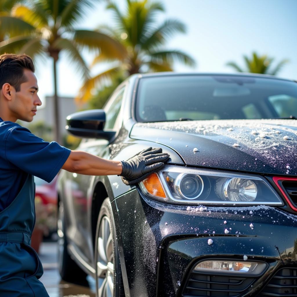 Exterior Car Wash at a Florida Auto Detailing Service