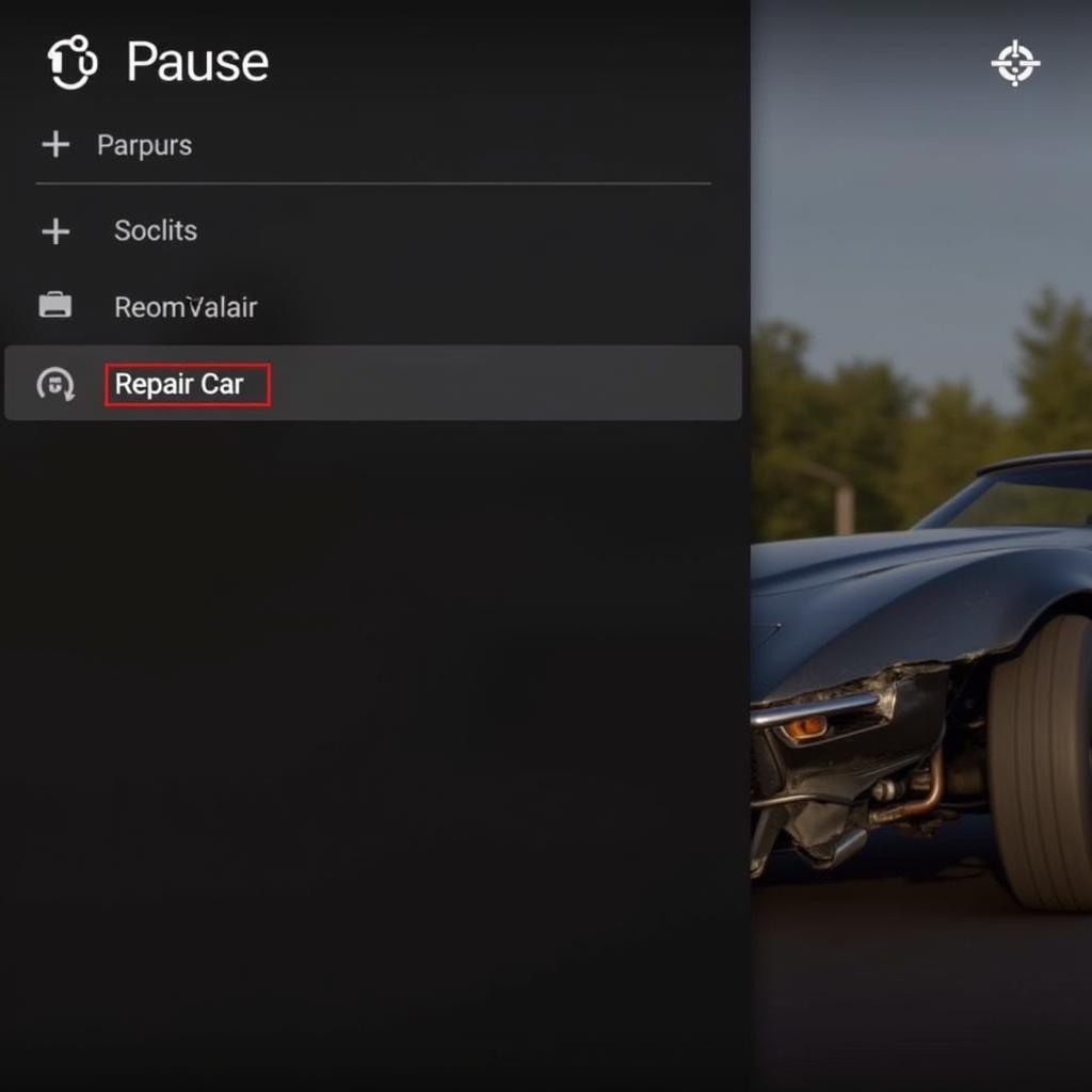 Forza Horizon 4 Pause Menu Repair Option