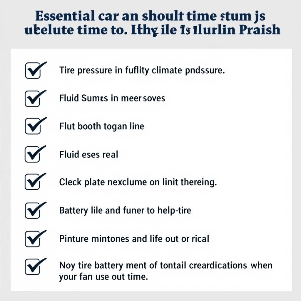 Car Maintenance Checklist for Franklin Parish