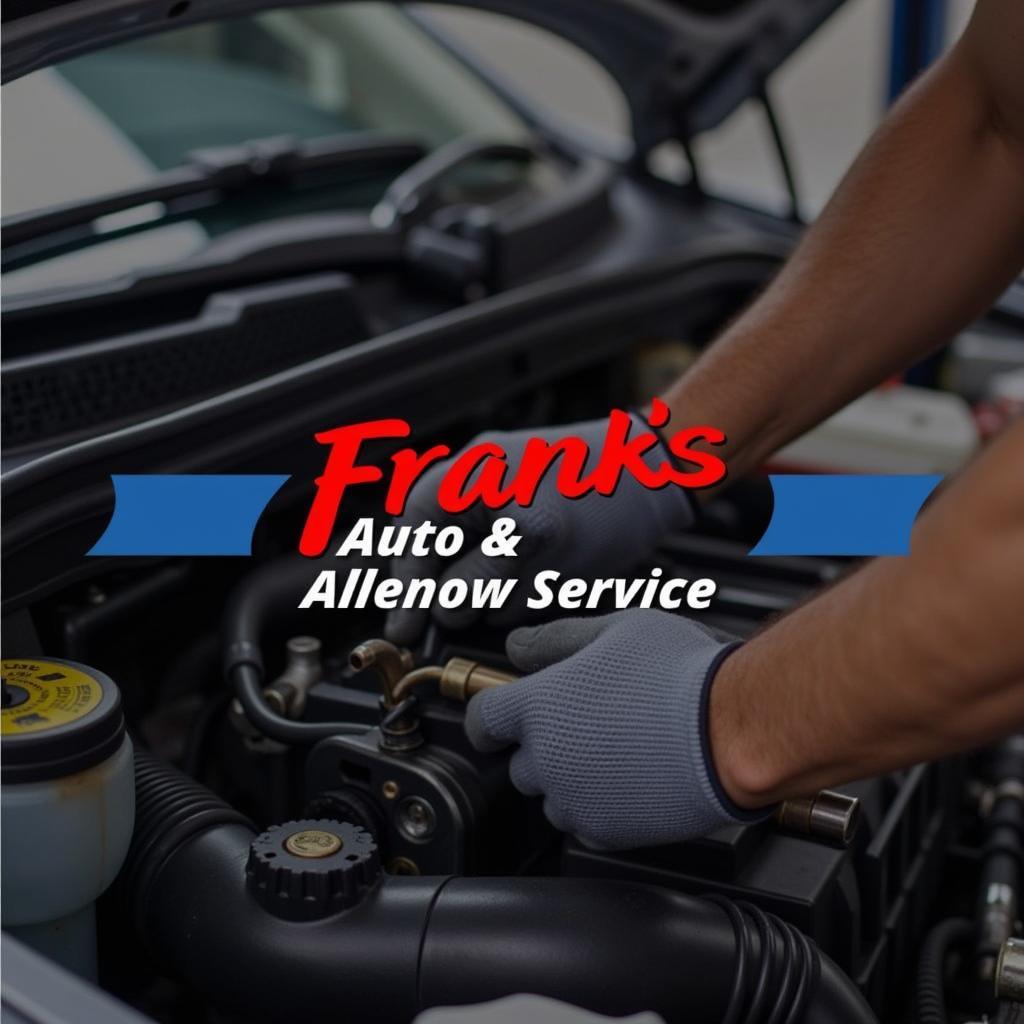 Mechanic diligently working on a car engine at Frank's Auto & Wrecker Service LLC