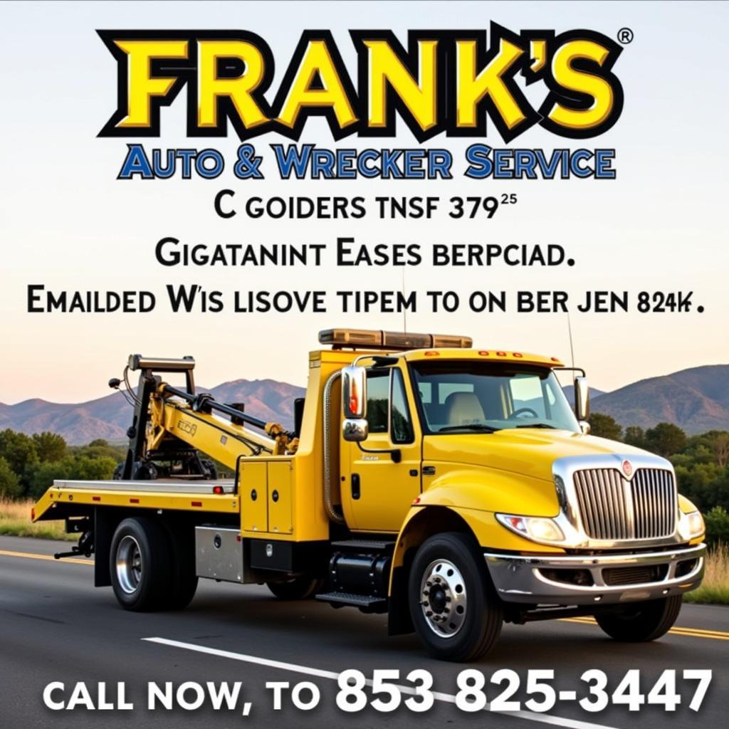 Frank's Auto & Wrecker Service LLC tow truck on the road, providing roadside assistance.