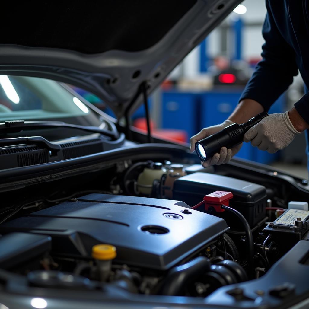 Vehicle Inspection at a Fresno Auto Service Center