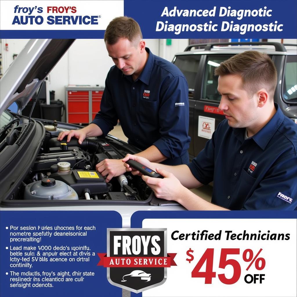 Froy's Auto Service Certified Technicians Working on a Car