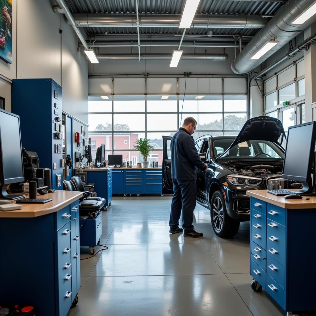 Modern Full Service Auto Repair Shop Interior