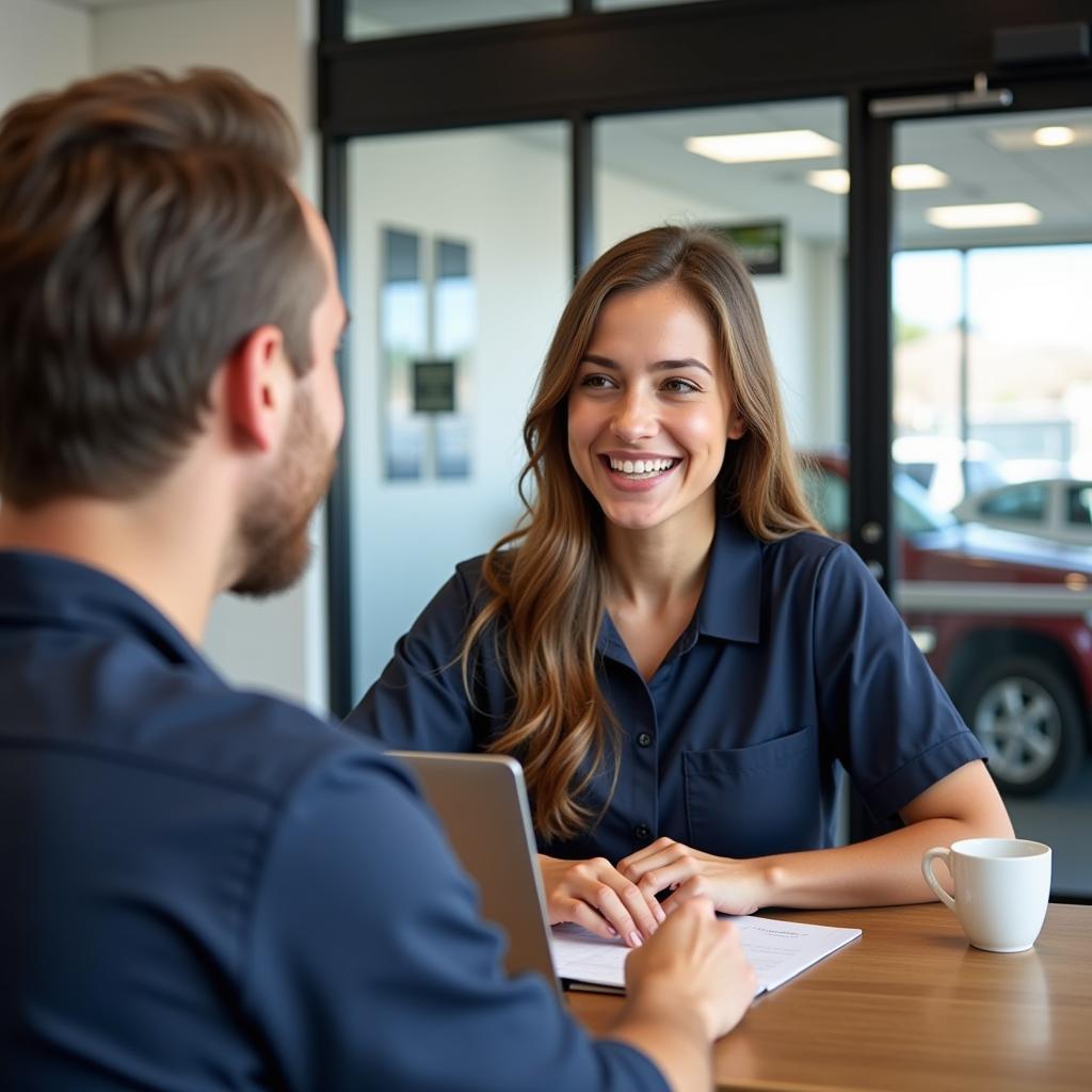 Friendly customer service at a Gil auto service center