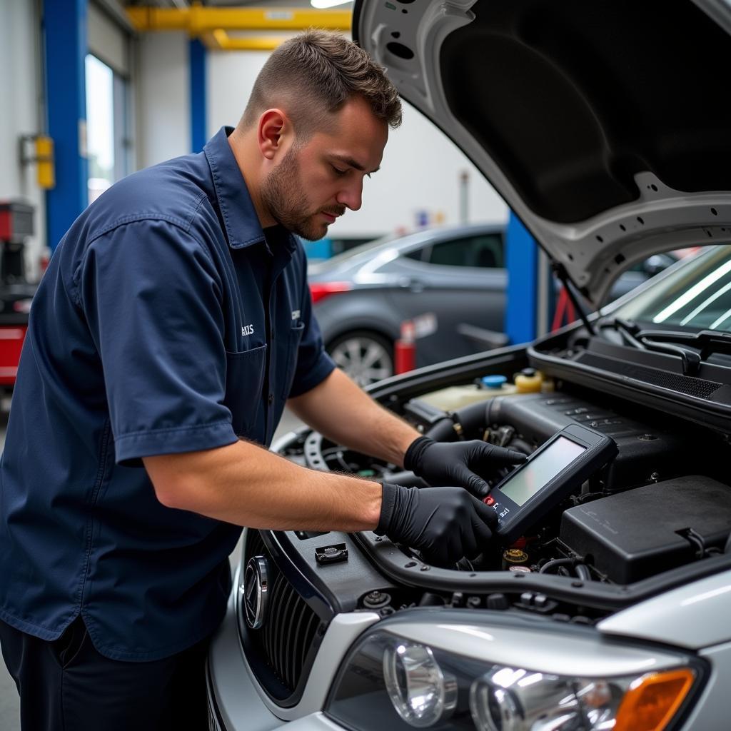 A qualified auto service technician at work in Gilbert, AZ