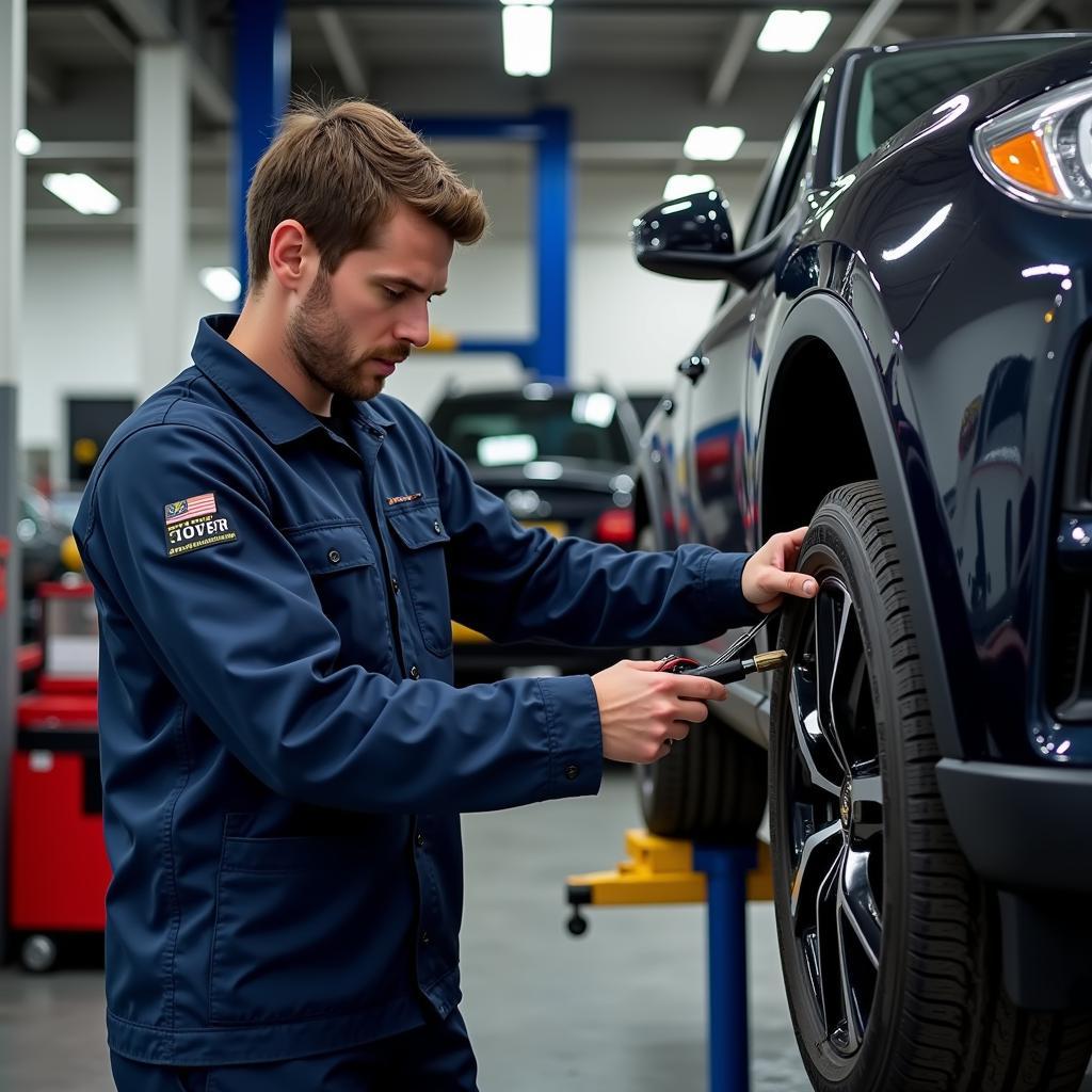 Goodyear Technician Performing Car Maintenance