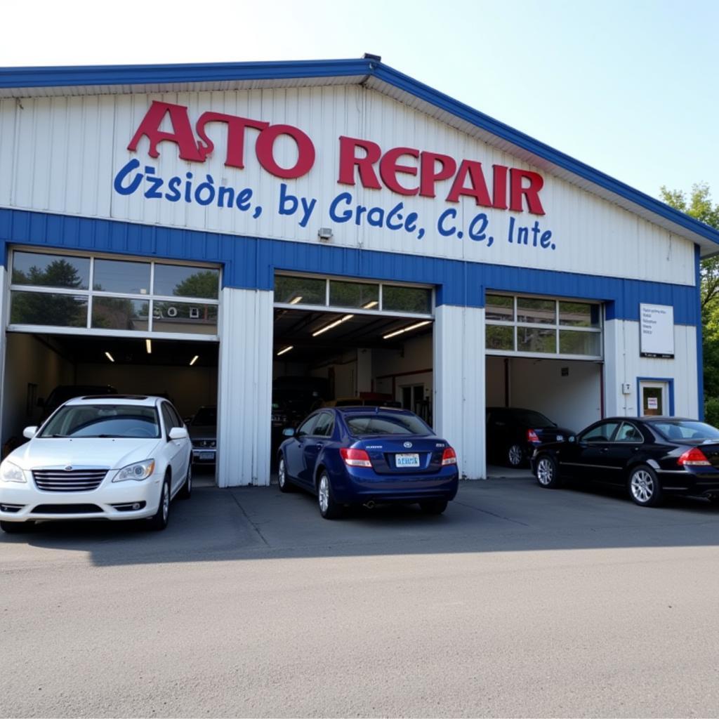 Exterior of a modern auto repair shop on Grace Street