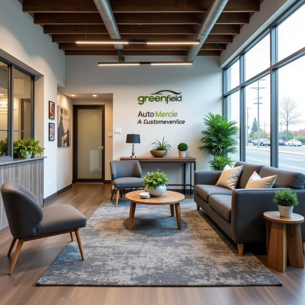 Comfortable Customer Lounge at a Greenfield Auto Service