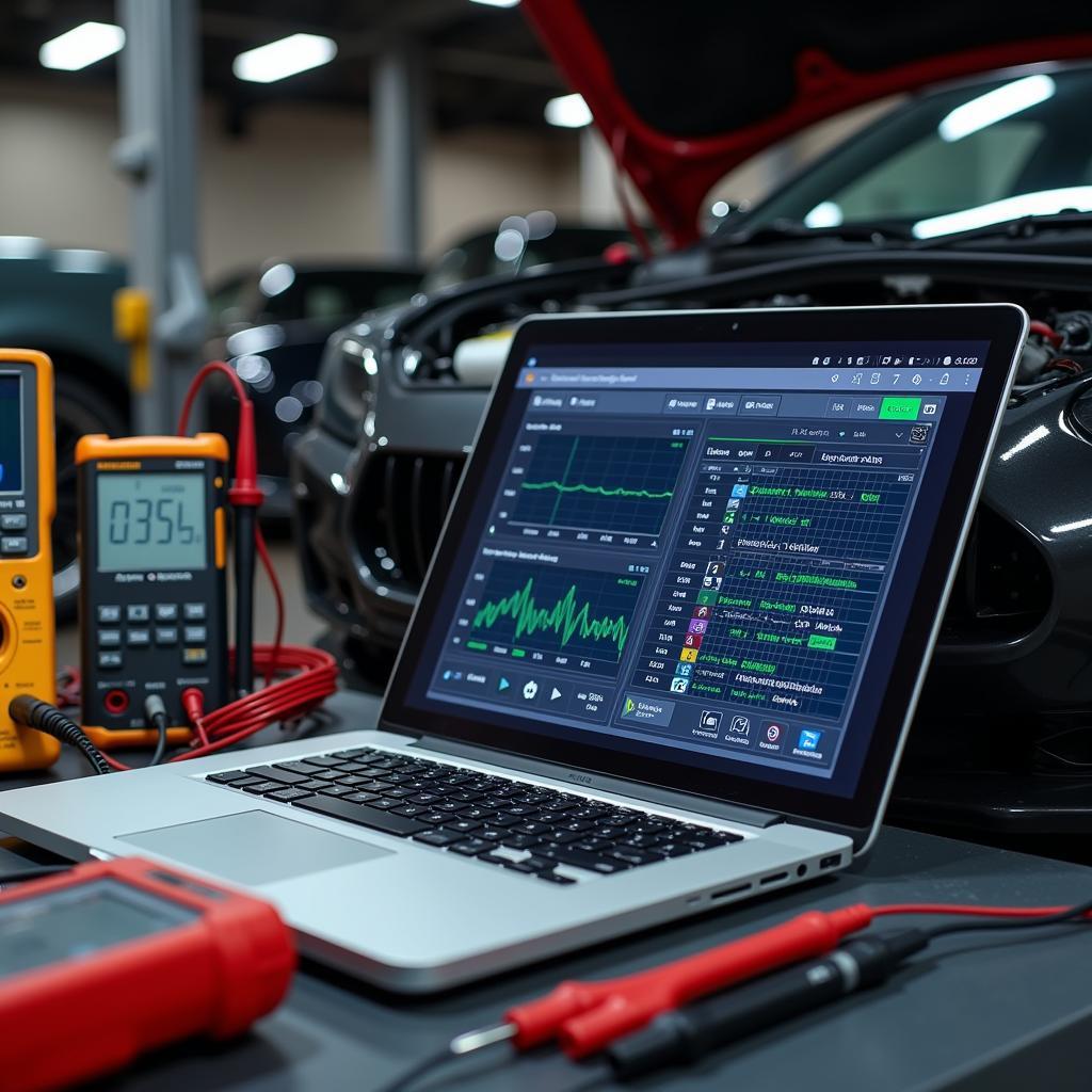 Modern diagnostic tools used in a Grosse Pointe auto repair shop