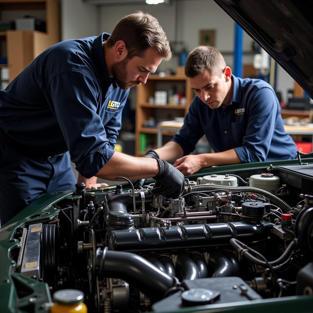 GTO Mechanic Working on Engine