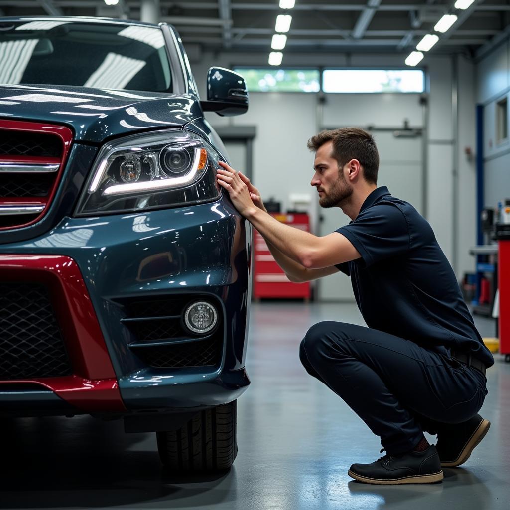 Haas vehicle undergoing regular maintenance