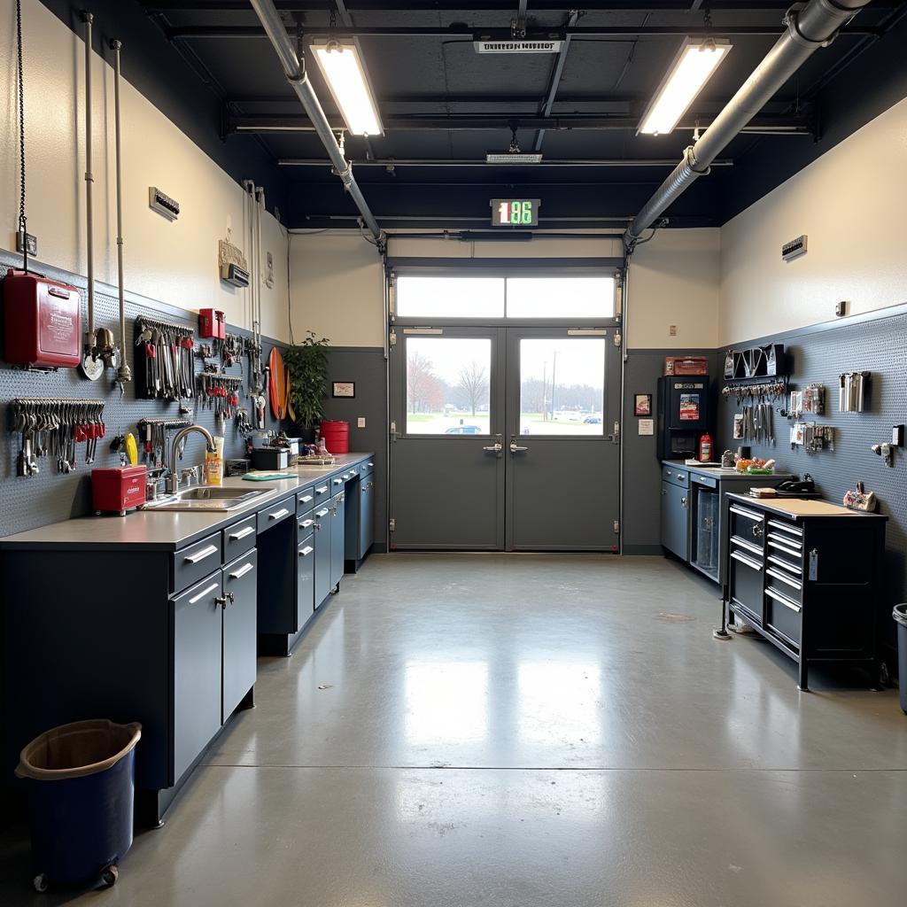 Clean and organized auto service shop interior in Hammond, IN