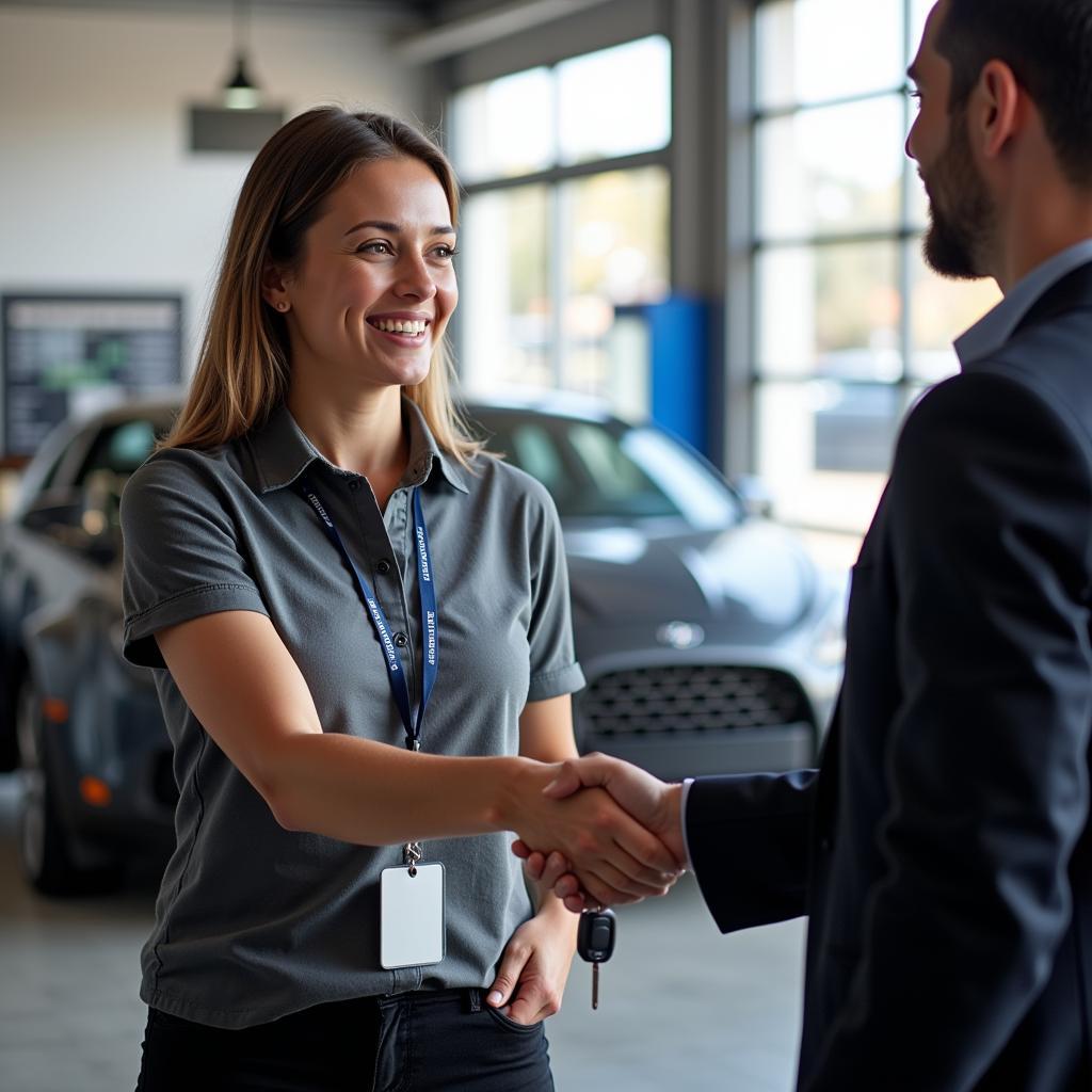 Happy Customer Receiving Car Keys