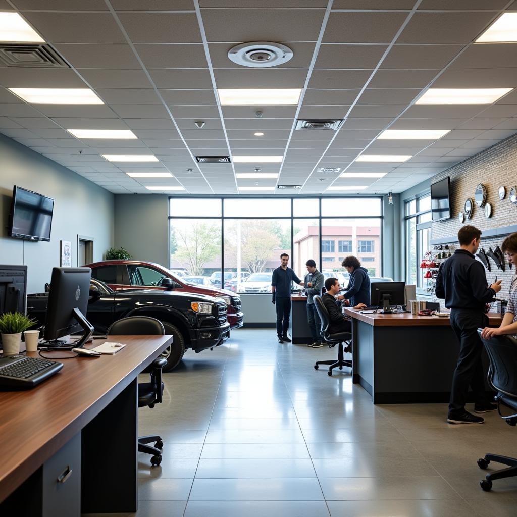 Modern Auto Service Center Interior in Hartsdale