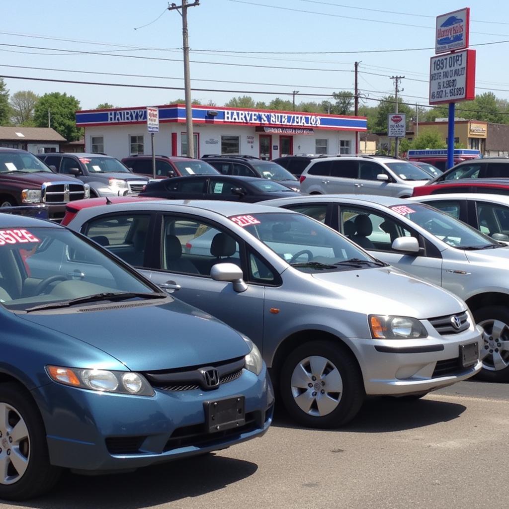 Used Car Lot at Harvey's Auto Sales in Massillon