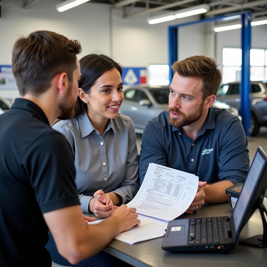 Consulting with a Honda Service Advisor