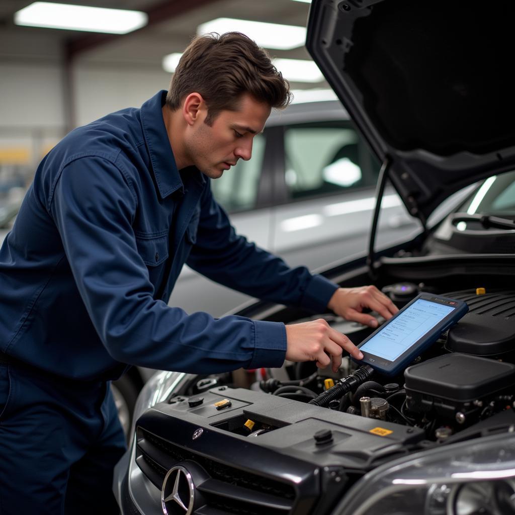 Mechanic Checking Car in Hudson Valley