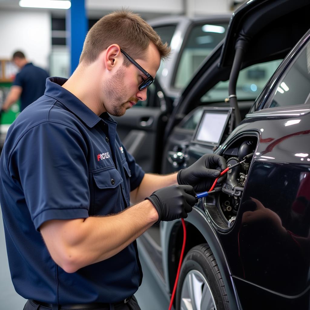 Huntington Beach Auto AC Repair in Progress