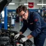 HVC Auto Service Specialist Working on Car Engine